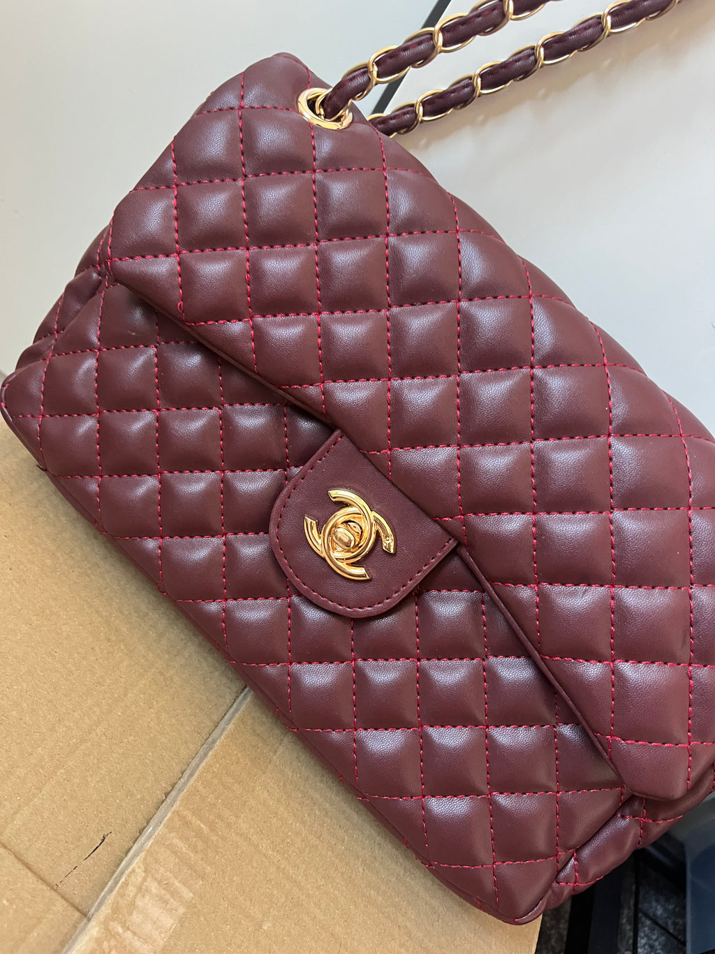 Burgandy CC flap bag