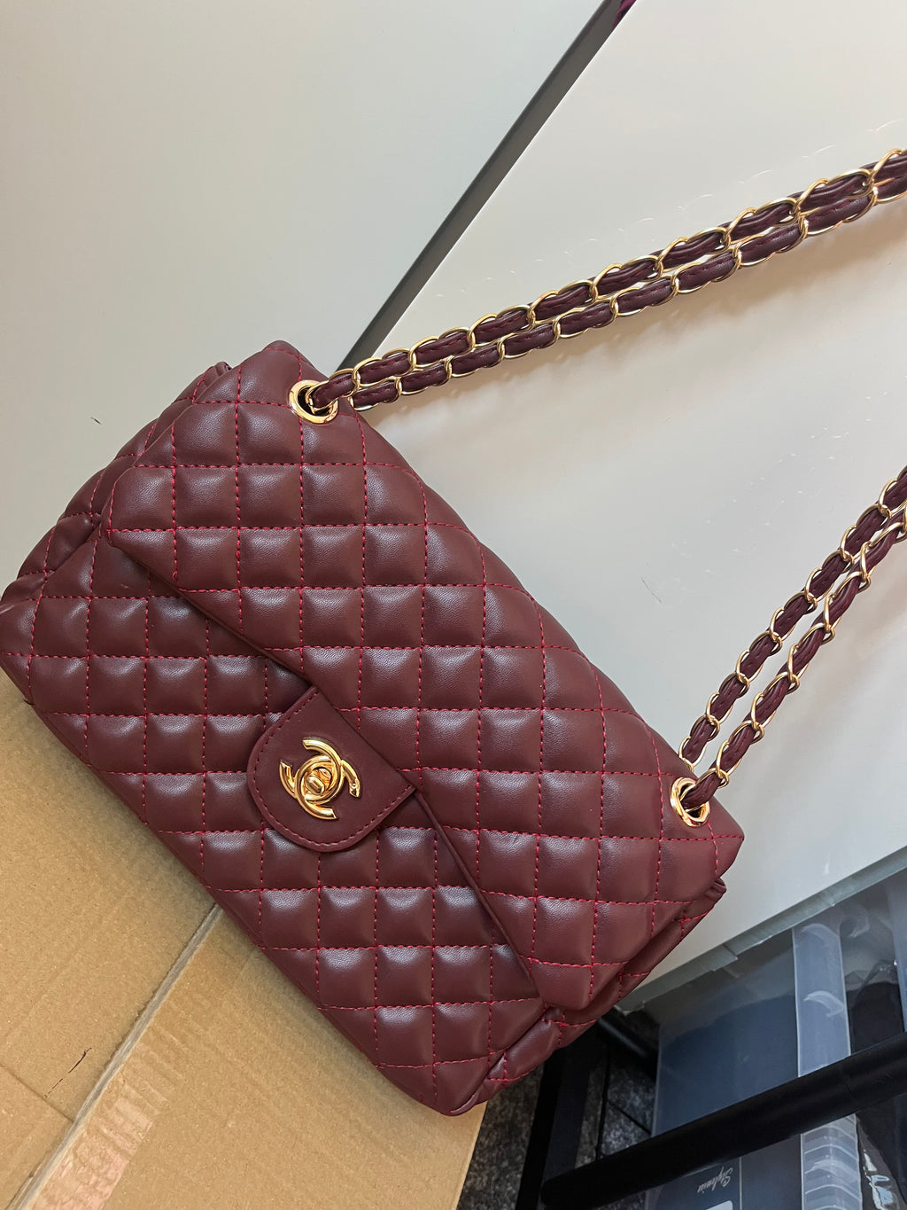 Burgandy CC flap bag