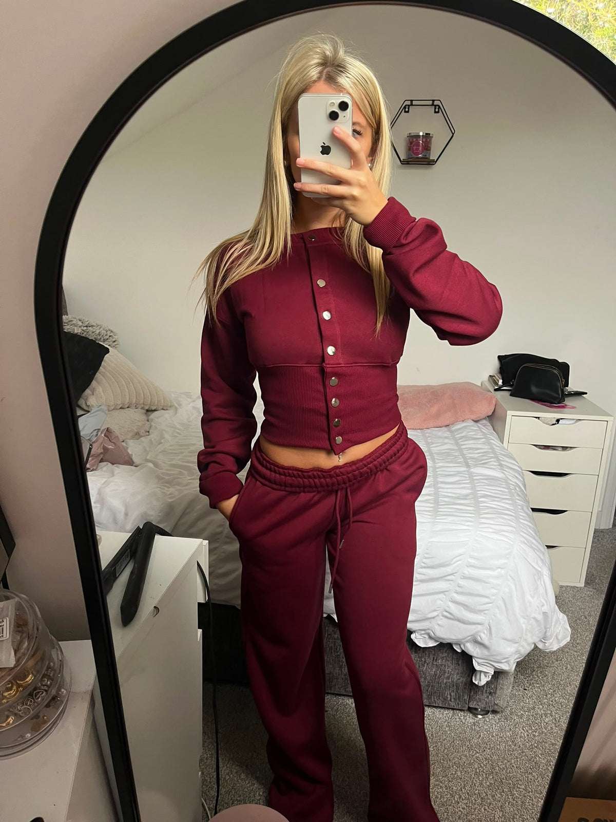 Burgandy Popper Up Tracksuit