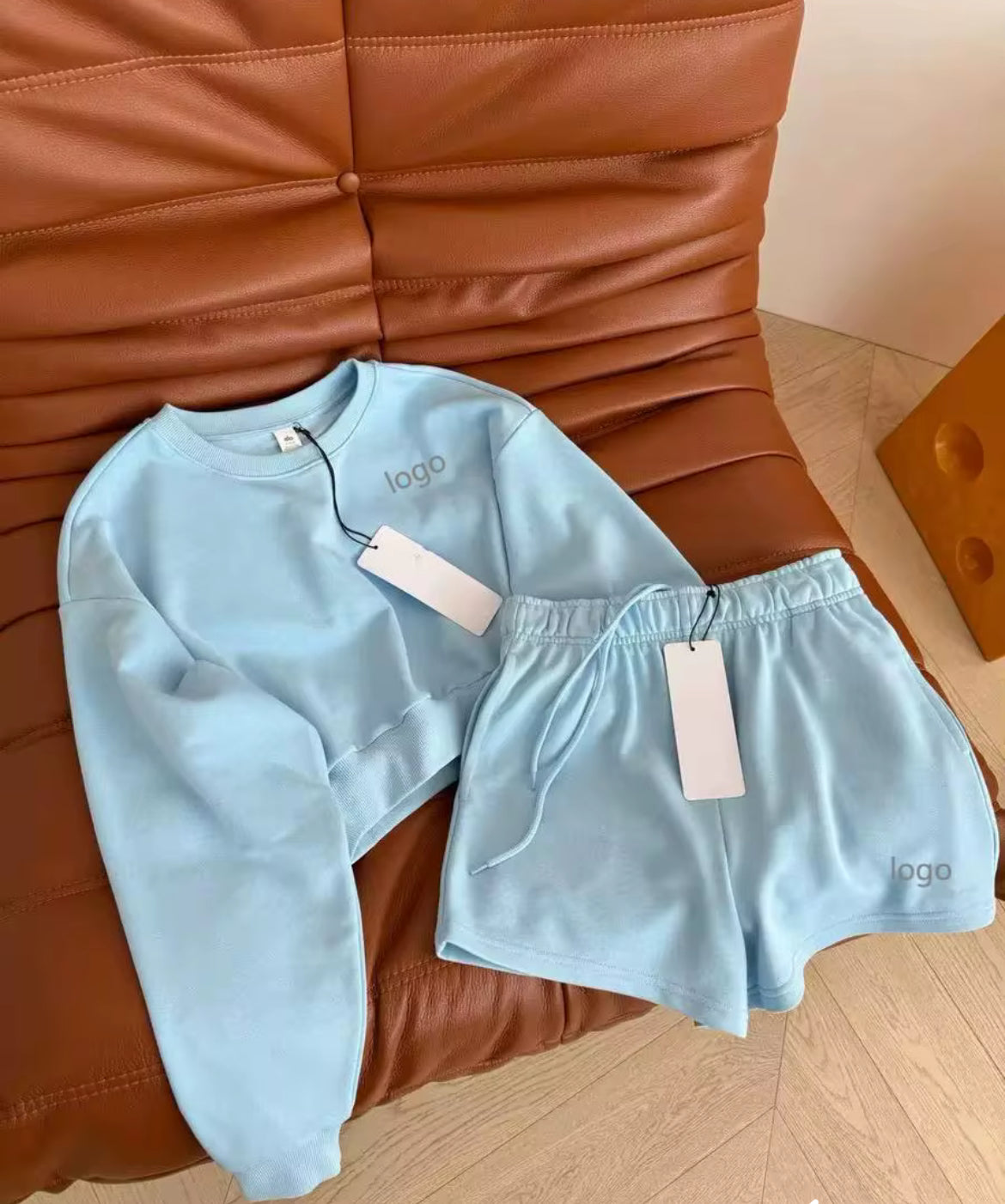 Blue Hello Short Set