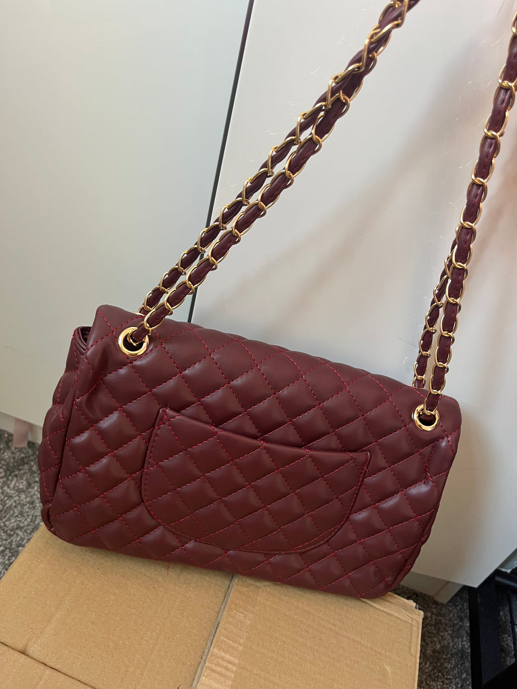 Burgandy CC flap bag