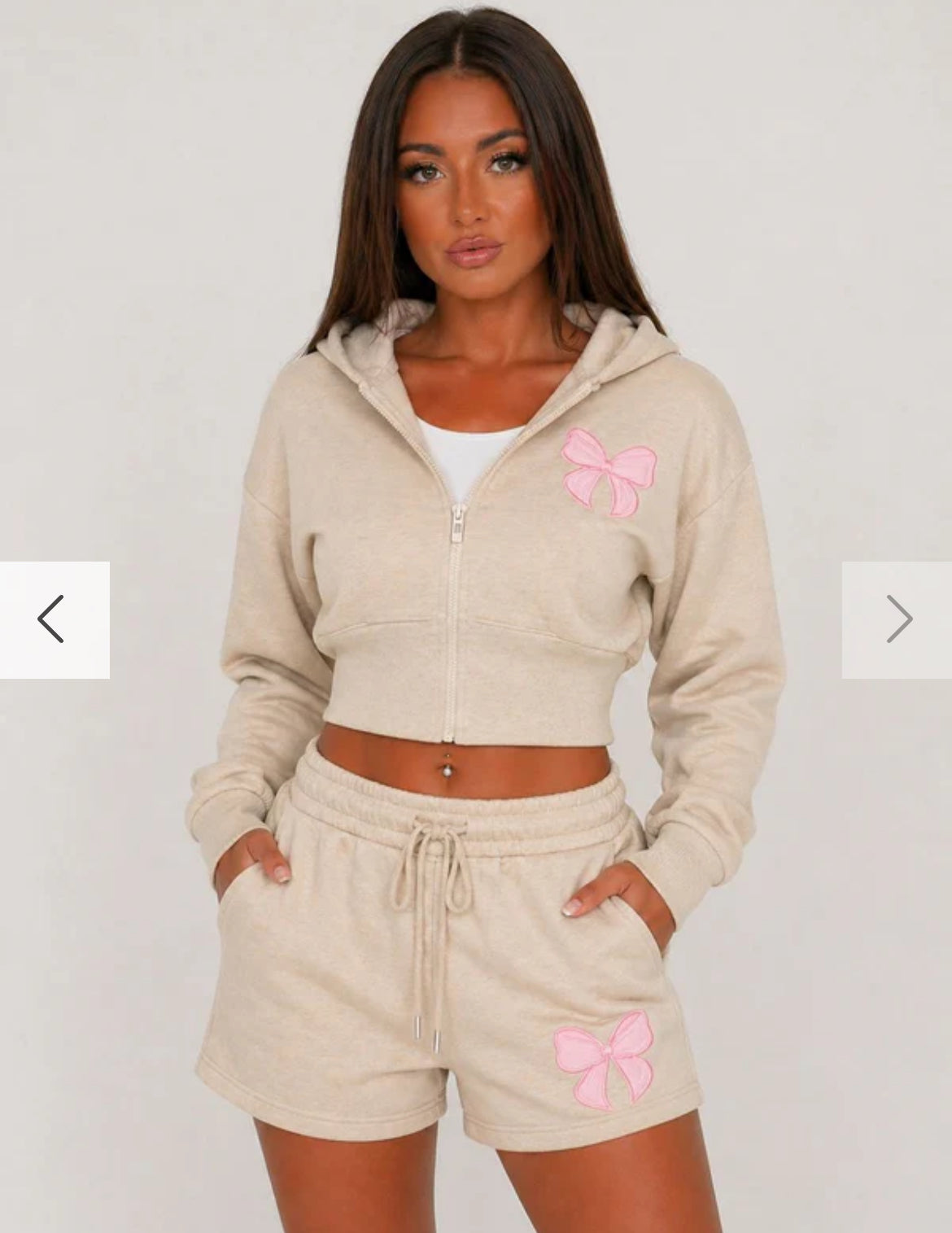 Beige Bow Set