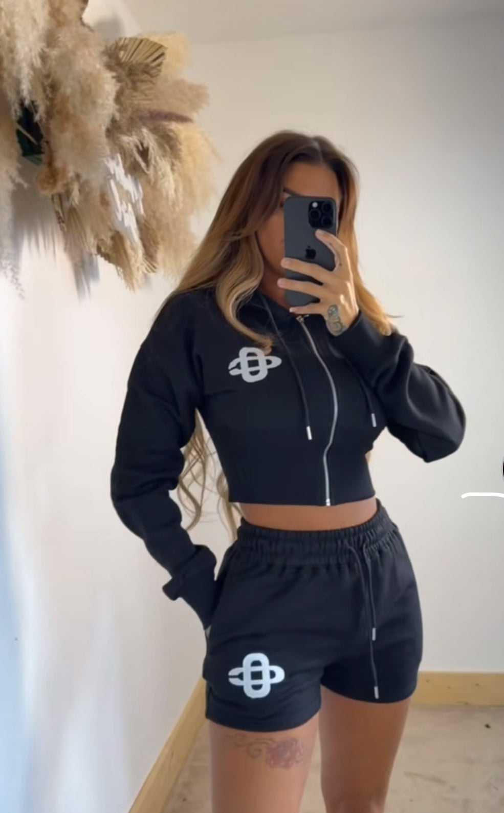 Black Zip Up Knot Set