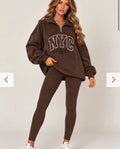 NYC zip up leggins set
