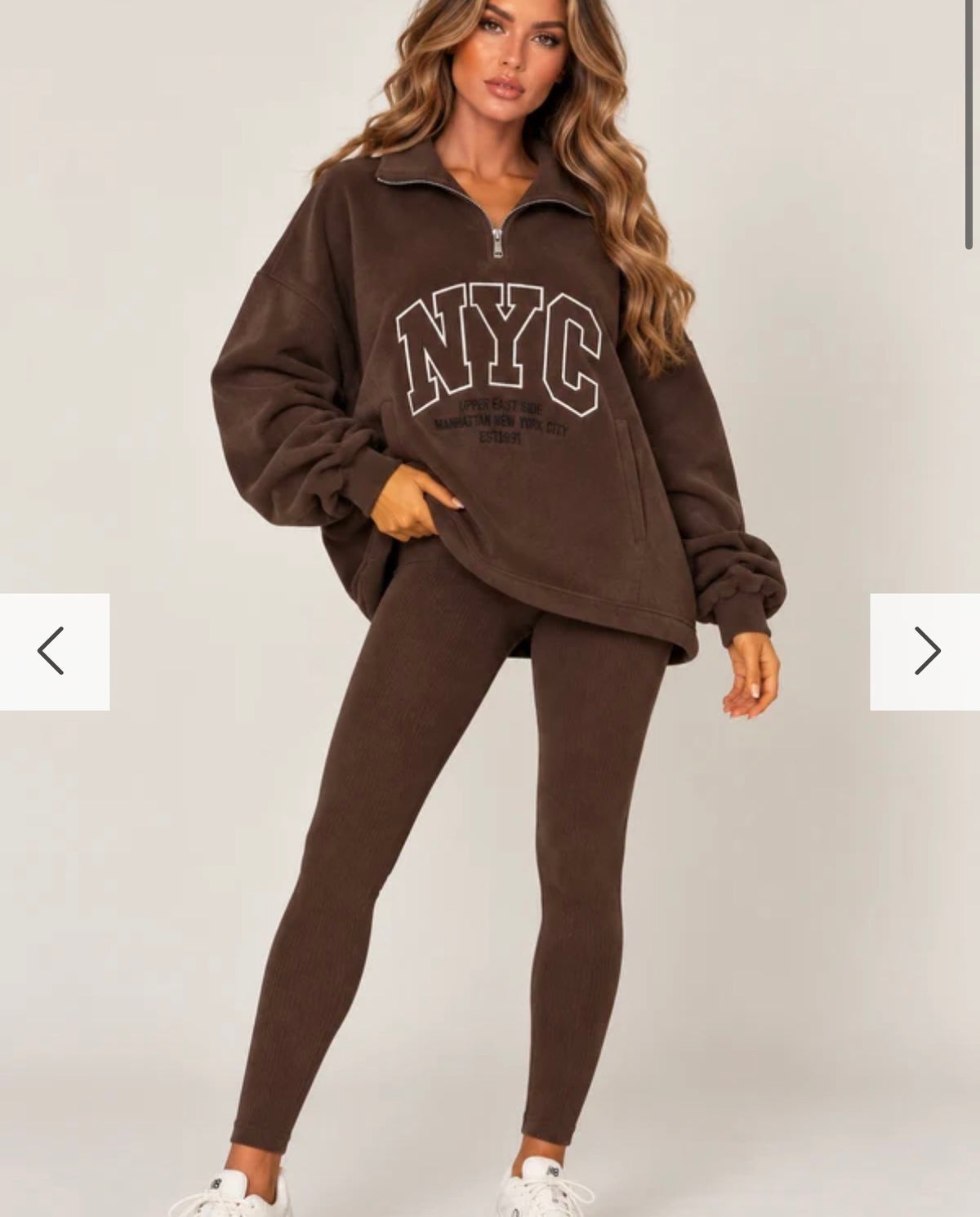 NYC zip up leggins set