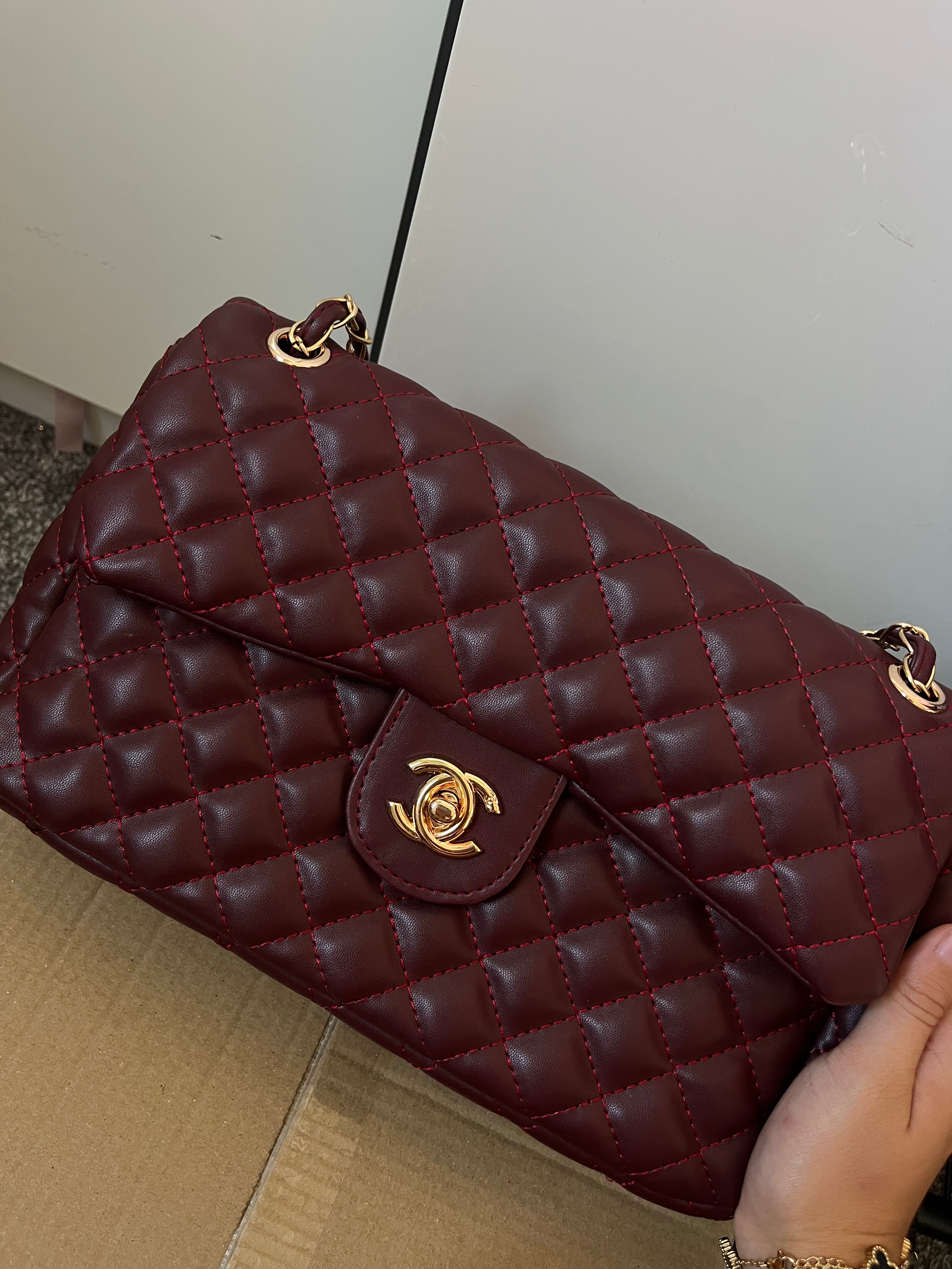 Burgandy CC flap bag