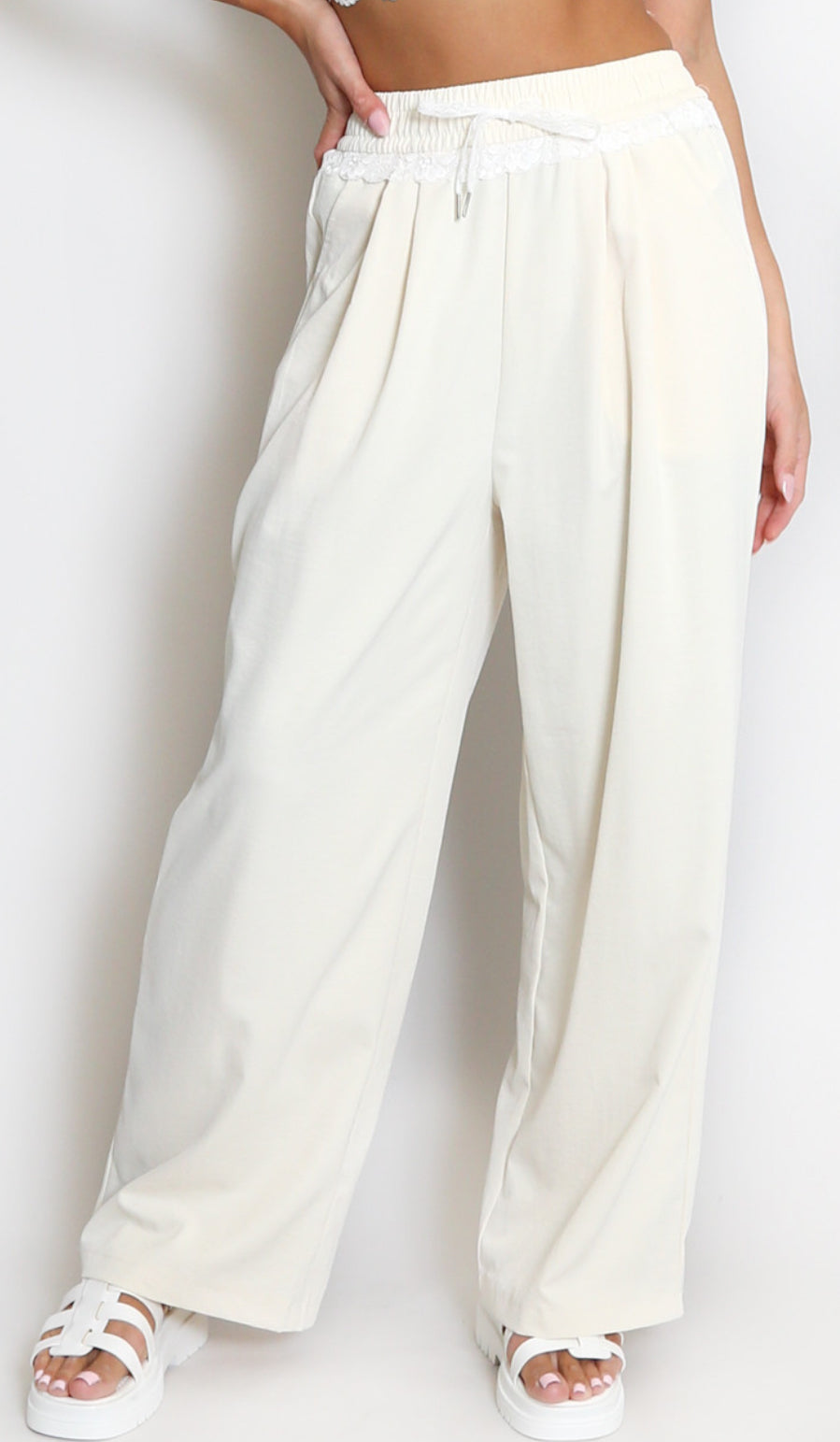Lace Joggers (White)
