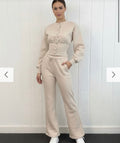 Beige Popper Up Tracksuit