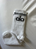 Unisex White Alo Socks