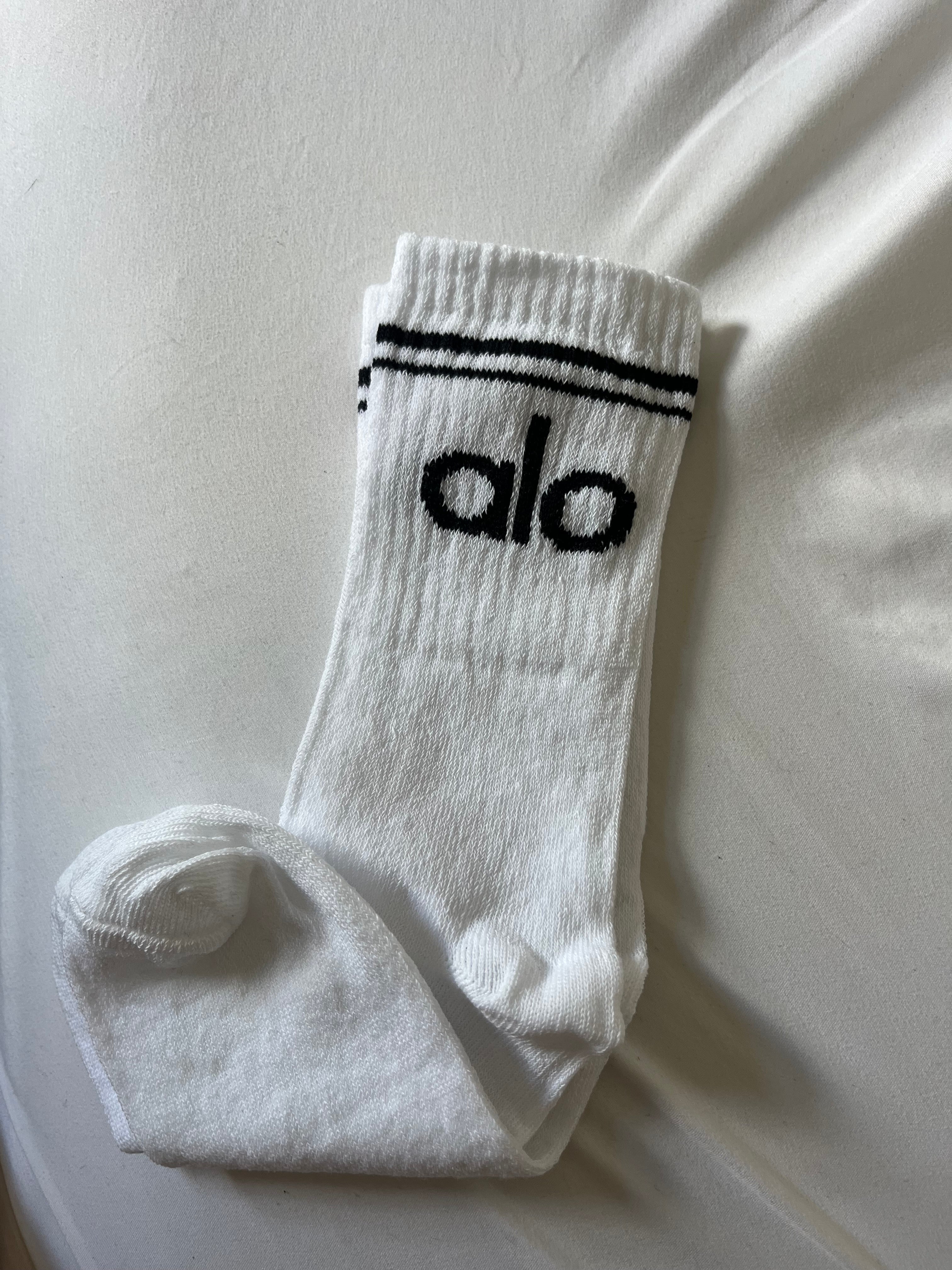 Unisex White Alo Socks