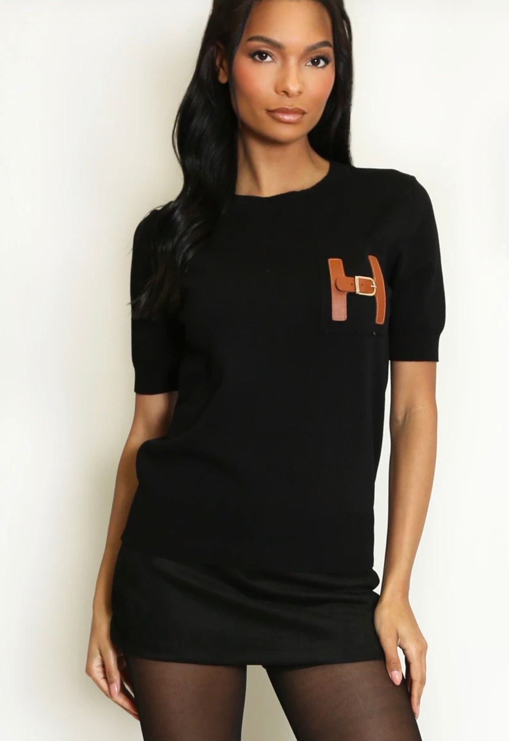 Black H Knitted Top