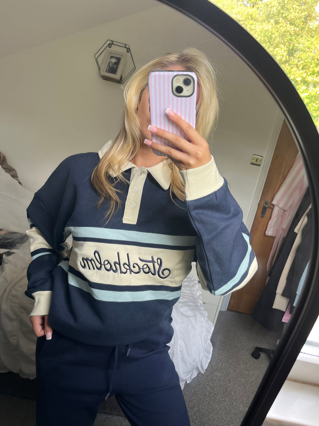 StockHolm Navy Cream Striped Jumper