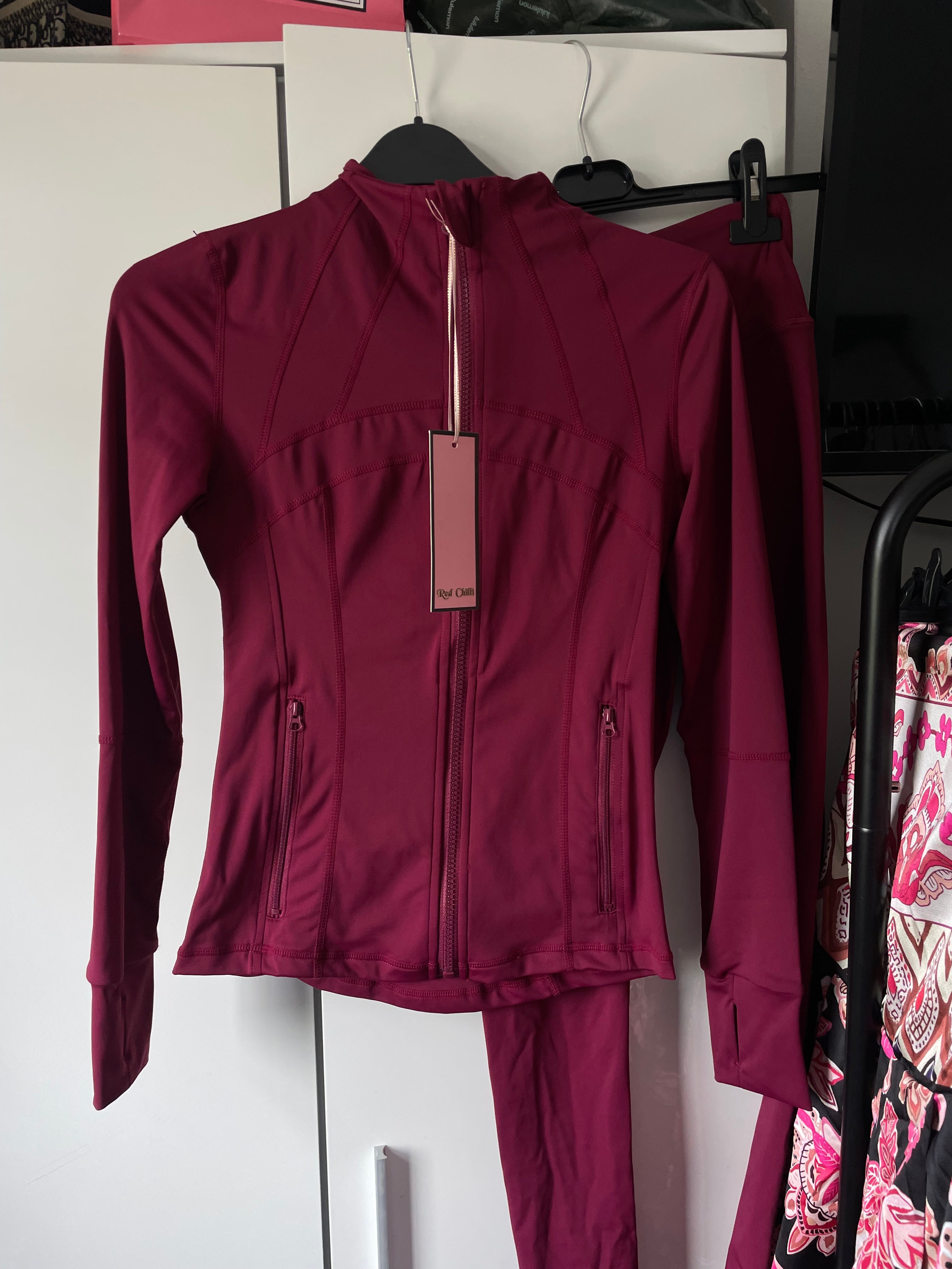 Define Jacket Legging Set Burgandy
