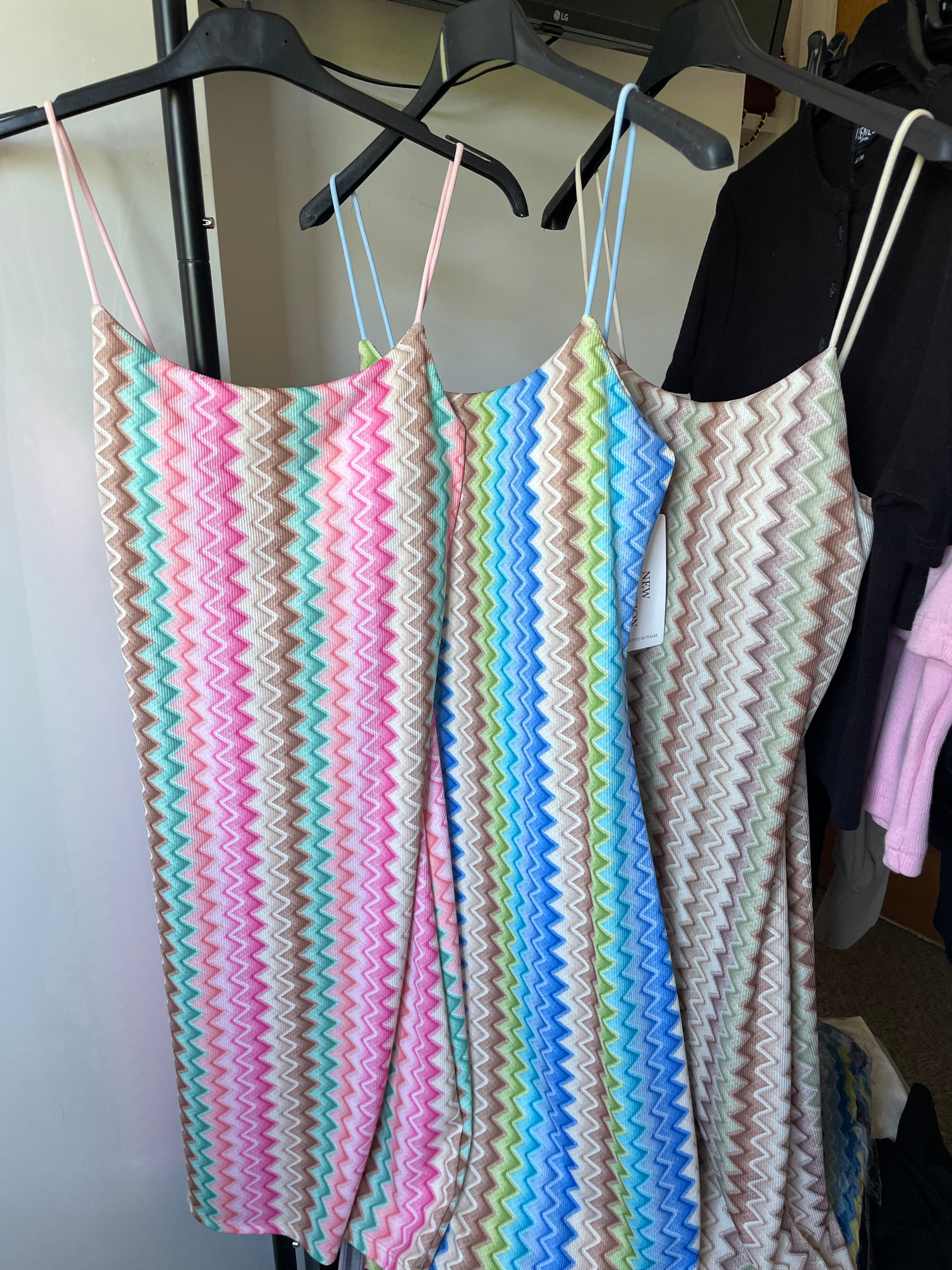 Zig Zag Mini Dresses One Size 6-16