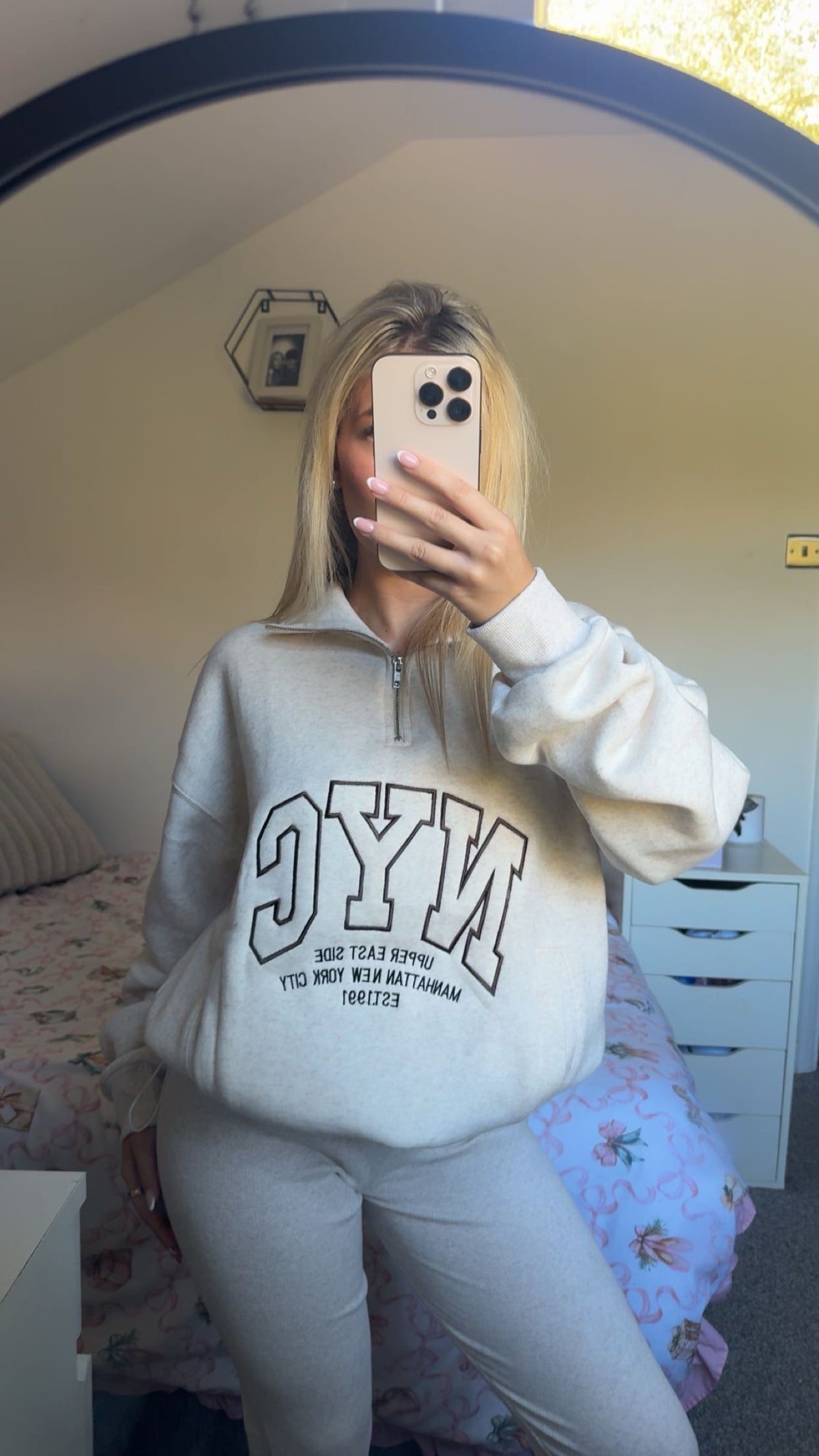 Oatmeal Nyc Zip Up leggings set