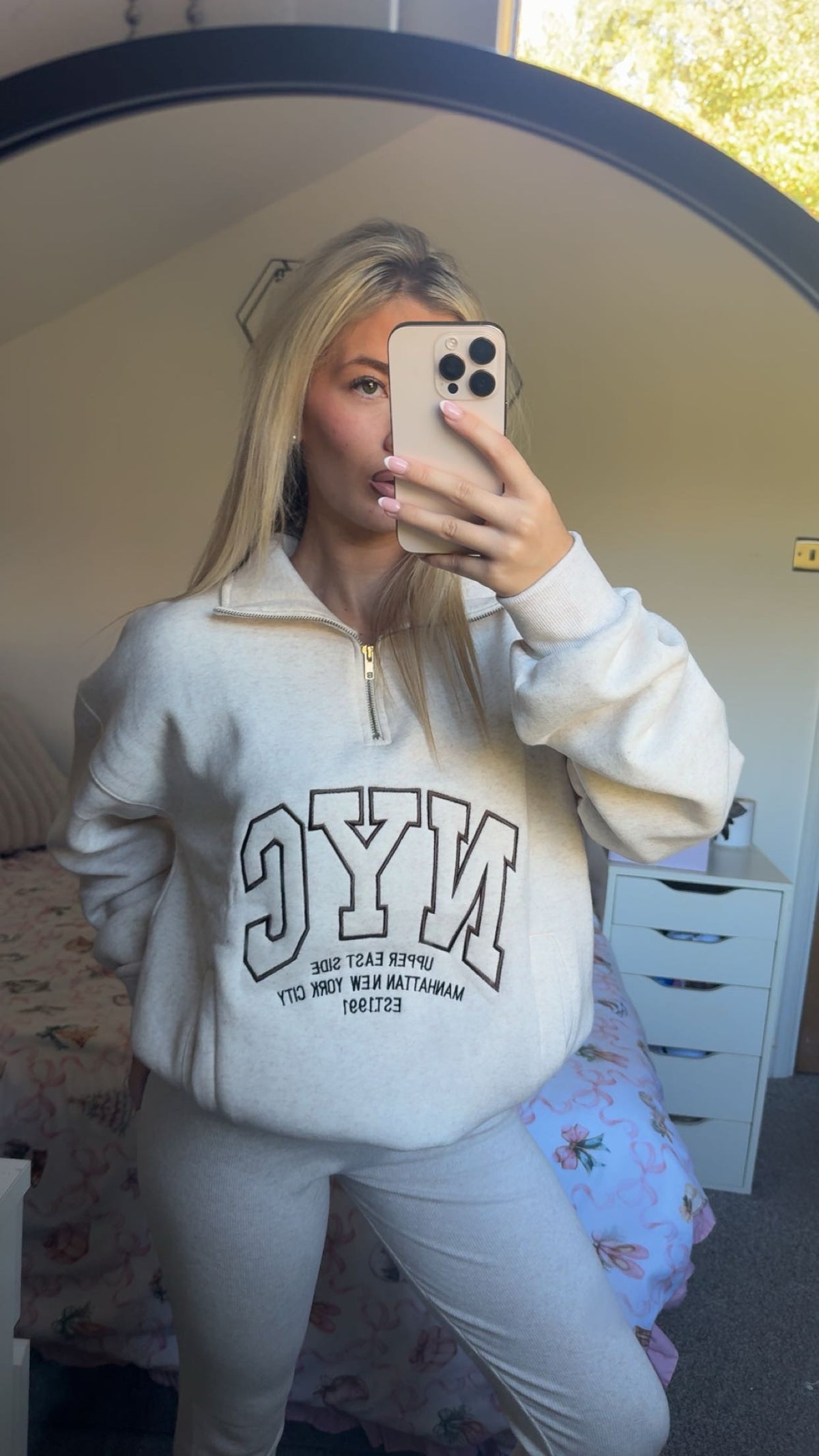 Oatmeal Nyc Zip Up leggings set