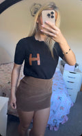 Black H Knitted Top
